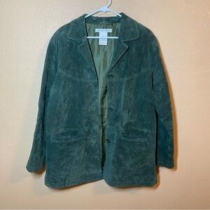 jessica holebrook men’s jacket 100% vintage leather button down medium Y2K